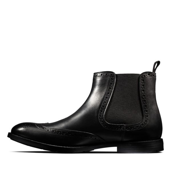 Clarks Mens Ronnie Top Chelsea Boots Black | UK-2741890